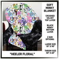 M3BK - Heeler Floral Minky Blanket - Preorder ETA: Mid March