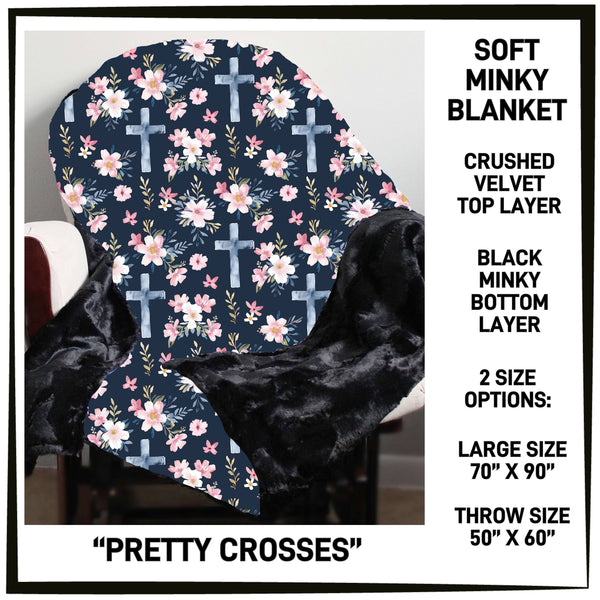 M3BK - Pretty Crosses Minky Blanket - Preorder ETA: Mid March