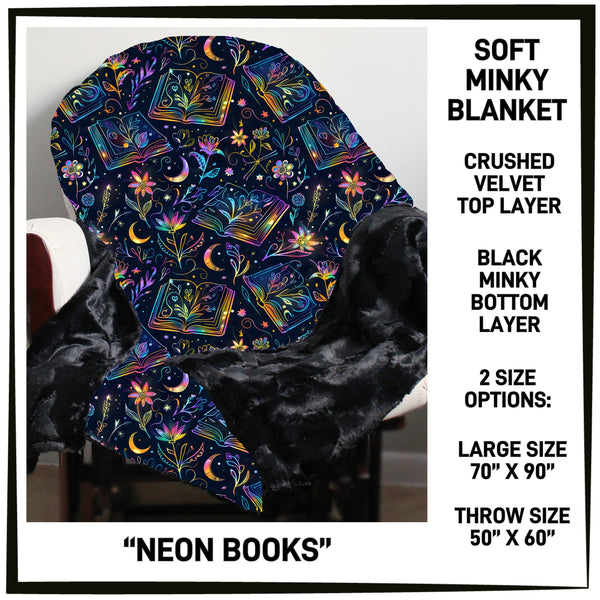 M3BK - Neon Books Minky Blanket - Preorder ETA: Mid March