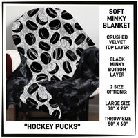 M3BK - Hockey Pucks Minky Blanket - Preorder ETA: Mid March