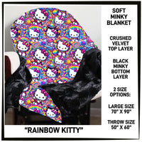 M3BK - Rainbow Kitty Minky Blanket - Preorder ETA: Mid March