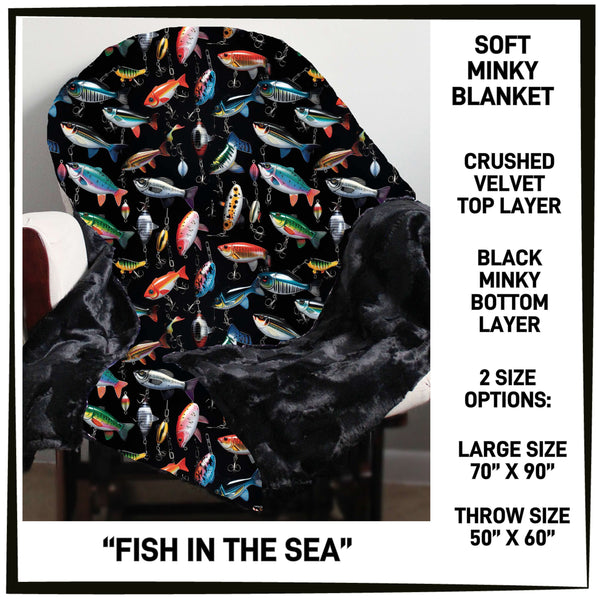 M3BK - Fish in the Sea Minky Blanket - Preorder ETA: Mid March