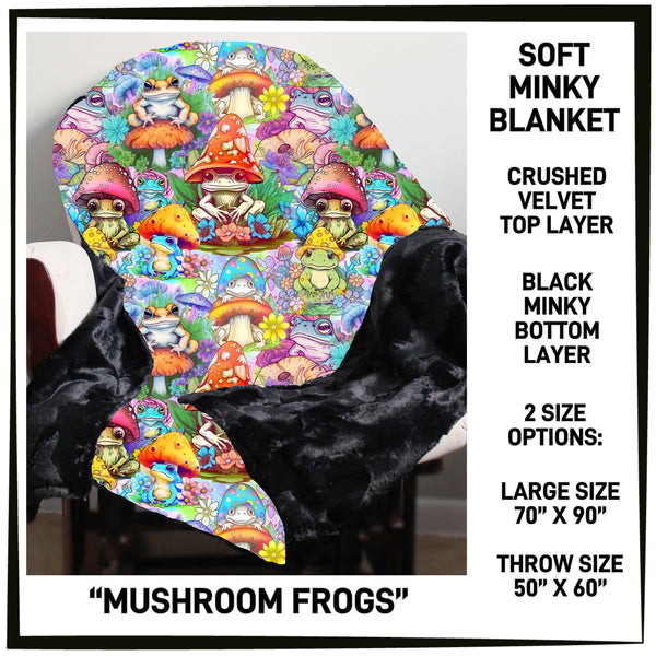 M3BK - Mushroom Frogs Minky Blanket - Preorder ETA: Mid March