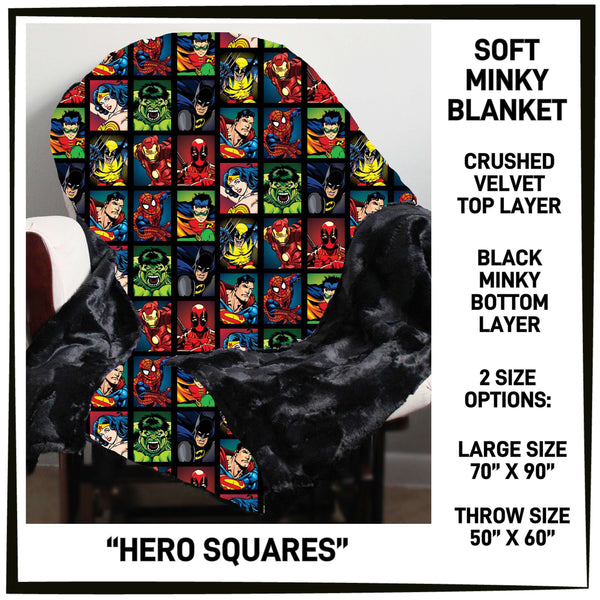 M3BK - Hero Squares Minky Blanket - Preorder ETA: Mid March