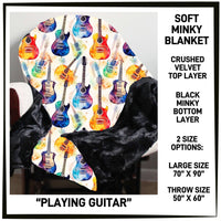 M3BK - Playing Guitar Minky Blanket - Preorder ETA: Mid March