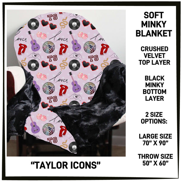 M3BK - Taylor Icons Minky Blanket - Preorder ETA: Mid March