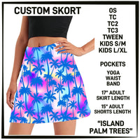 S3RK - Island Palm Trees Skort with Pockets - Preorder ETA: Mid-March