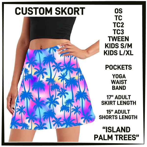 S3RK - Island Palm Trees Skort with Pockets - Preorder ETA: Mid-March