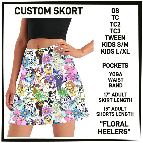 S3RK - Floral Heelers Skort with Pockets - Preorder ETA: Mid-March