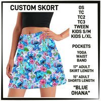 S3RK - Blue Ohana Skort with Pockets - Preorder ETA: Mid-March