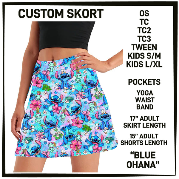 S3RK - Blue Ohana Skort with Pockets - Preorder ETA: Mid-March