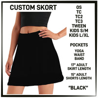 S3RK - Black Skort with Pockets - Preorder ETA: Mid-March