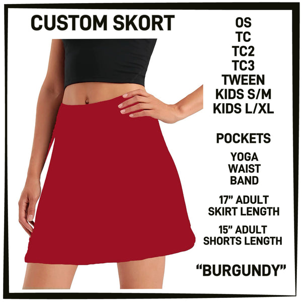 S3RK - Burgundy Skort with Pockets - Preorder ETA: Mid-March