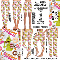 267BT - Green Dunk Biker/Capris/Leggings with High Side Pockets - Preorder ETA: Late Nov