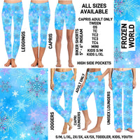267BT - Frozen World Biker/Capris/Leggings with High Side Pockets - Preorder ETA: Late Nov
