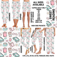 267BT - Sweet Reading Biker/Capris/Leggings with High Side Pockets - Preorder ETA: Late Nov