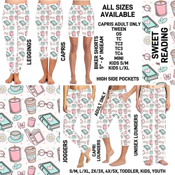 267BT - Sweet Reading Biker/Capris/Leggings with High Side Pockets - Preorder ETA: Late Nov