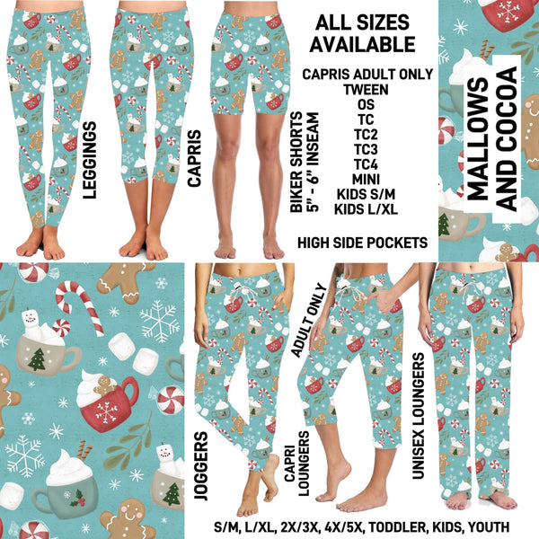 267BT - Mallows and Cocoa Unisex Full Joggers/Full/Capri Loungers - Preorder ETA: Late Nov