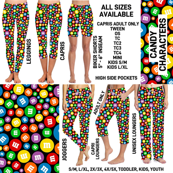 267BT - Candy Characters Biker/Capris/Leggings with High Side Pockets - Preorder ETA: Late Nov