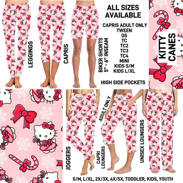 267BT - Kitty Canes Unisex Full Joggers/Full/Capri Loungers - Preorder ETA: Late Nov