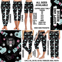 267BT - Adopt and Rescue Unisex Full Joggers/Full/Capri Loungers - Preorder ETA: Late Nov
