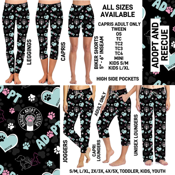 267BT - Adopt and Rescue Unisex Full Joggers/Full/Capri Loungers - Preorder ETA: Late Nov