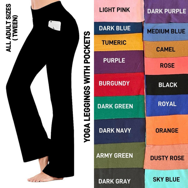 BY2L - Water Print Solids Yoga Leggings with Front Pockets - Preorder ETA: Late Nov