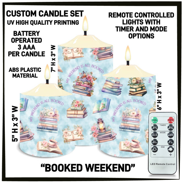 CS2B - Booked Weekend 3-Piece Battery Operated Candle Set - Preorder ETA: Mid-Dec