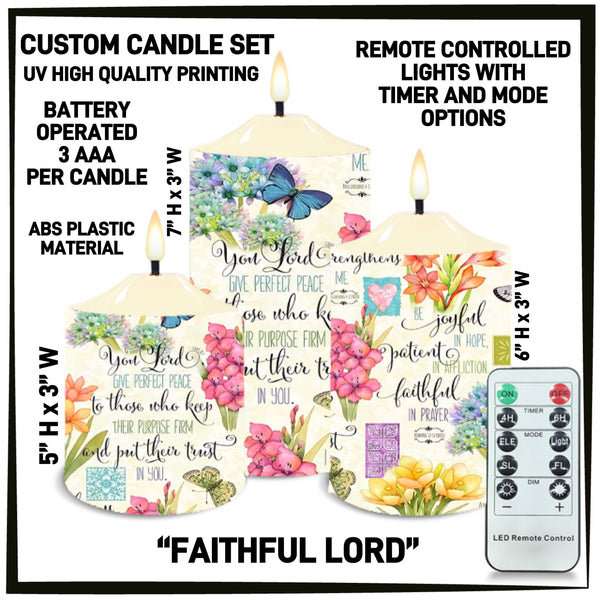 CS2B - Faithful Lord 3-Piece Battery Operated Candle Set - Preorder ETA: Mid-Dec