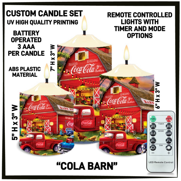 CS2B - Cola Barn 3-Piece Battery Operated Candle Set - Preorder ETA: Mid-Dec