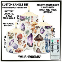 CS2B - Mushrooms 3-Piece Battery Operated Candle Set - Preorder ETA: Mid-Dec