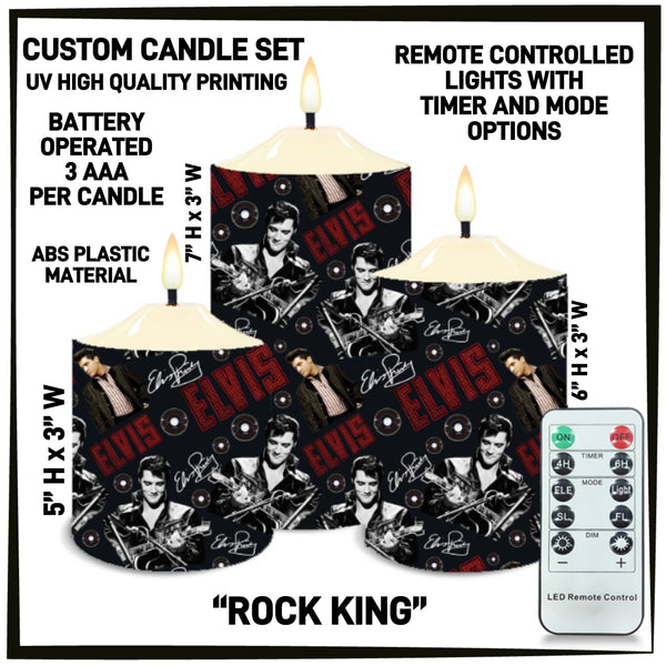 CS2B - Rock King 3-Piece Battery Operated Candle Set - Preorder ETA: Mid-Dec