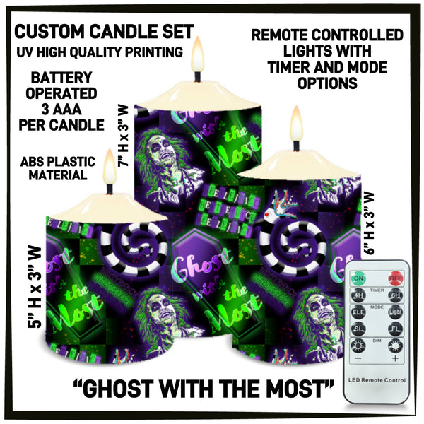 CS2B - Ghost with the Most 3-Piece Battery Operated Candle Set - Preorder ETA: Mid-Dec