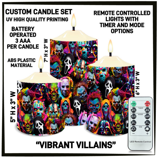 CS2B - Vibrant Villains 3-Piece Battery Operated Candle Set - Preorder ETA: Mid-Dec