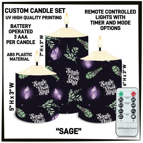 CS2B - Sage 3-Piece Battery Operated Candle Set - Preorder ETA: Mid-Dec