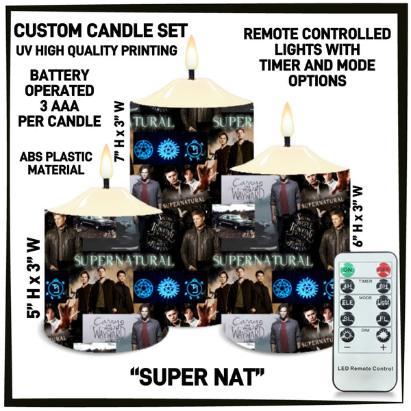 CS2B - Super Nat 3-Piece Battery Operated Candle Set - Preorder ETA: Mid-Dec