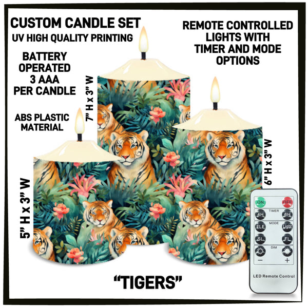 CS2B - Tigers 3-Piece Battery Operated Candle Set - Preorder ETA: Mid-Dec