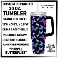 T30M - Purple Butterflies 30 oz Tumbler - Preorder ETA: Mid-Dec