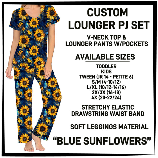 P4JL - Blue Sunflowers PJ Lounger Set - Preorder ETA: Mid-Dec