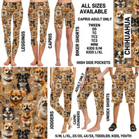 P1BR - Chihuahua Biker/Capris/Leggings with High Side Pockets - Preorder ETA: Mid May