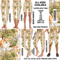 P1BR - Corgis Biker/Capris/Leggings with High Side Pockets - Preorder ETA: Mid May