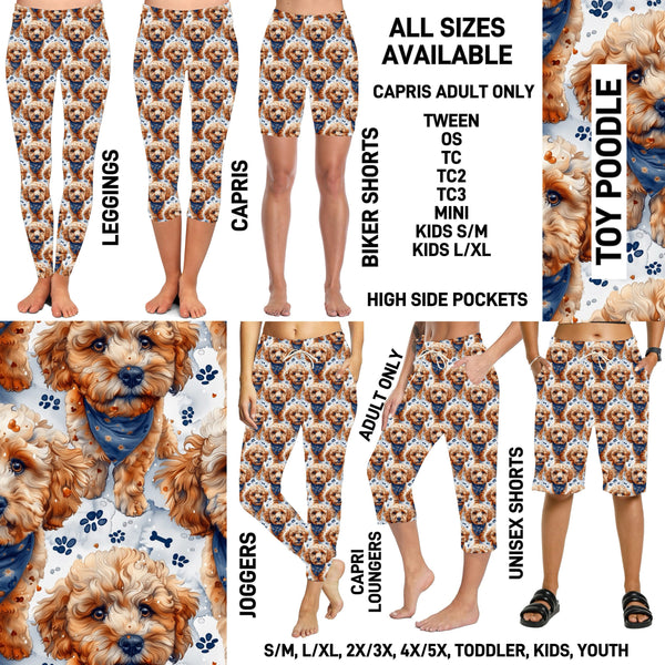 P1BR - Toy Poodle Biker/Capris/Leggings with High Side Pockets - Preorder ETA: Mid May