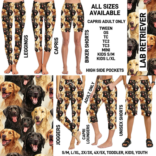 P1BR - Lab Retriever Biker/Capris/Leggings with High Side Pockets - Preorder ETA: Mid May