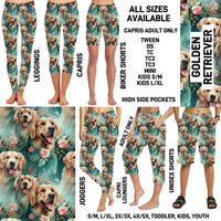 P1BR - Golden Retriever Biker/Capris/Leggings with High Side Pockets - Preorder ETA: Mid May