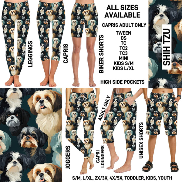 P1BR - Shih Tzu Full Joggers/Capri Loungers/Unisex Shorts - Preorder ETA: Mid May