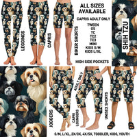 P1BR - Shih Tzu Biker/Capris/Leggings with High Side Pockets - Preorder ETA: Mid May