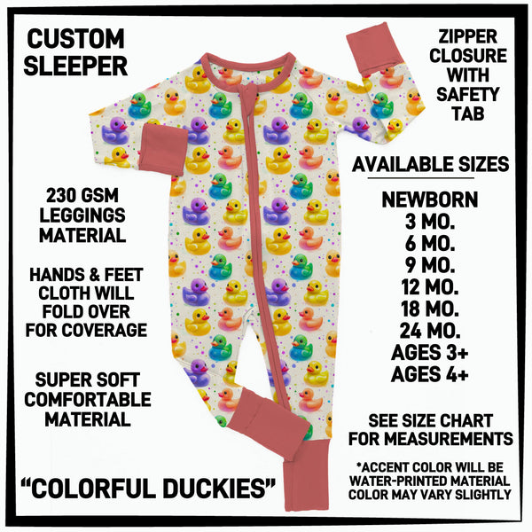 B3SP - Colorful Duckies Baby Sleeper - Preorder ETA: Late May