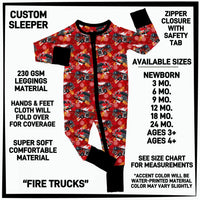 B3SP - Fire Trucks Baby Sleeper - Preorder ETA: Late May