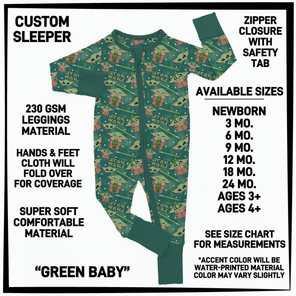 B3SP - Green Baby Baby Sleeper - Preorder ETA: Late May