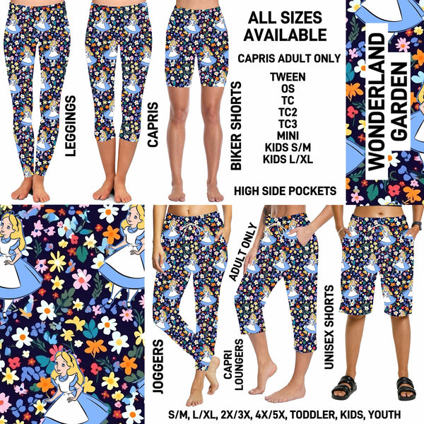 246BT - Wonderland Garden Biker/Capris/Leggings with High Side Pockets - Preorder ETA: Late May